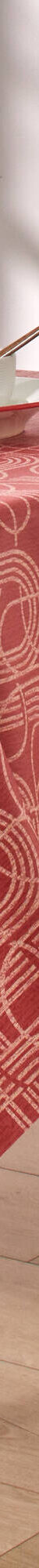 Tafellaken in toile cirée, grafische print (rood) Tafellaken in toile cirée, grafische print (rood)